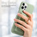 iPhone 12 Pro Litchi Leather Oil Edge Ring Card Back Phone Case - Tea Green
