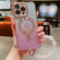 iPhone 12 Pro Loves Gradient Glitter Bracelets Carbon Fiber Magsafe TPU Phone Case - Pink