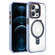 iPhone 12 Pro Max Crystal TPU Hybrid PC MagSafe Holder Phone Case - Transparent Blue