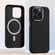 iPhone 12 Pro Metal Lens Frame Leather Magsafe Full Coverage Shockproof Phone Case - Black