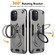 iPhone 12 Pro Metal Ring 360 Degree Rotating Holder PC Hybrid TPU Phone Case - Silver Grey
