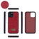 iPhone 12 Pro Multi-functional Zipper Wallet Leather Phone Case - Red