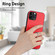 iPhone 12 Pro R20 Ring Card Holder Phone Case - Red