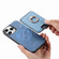 iPhone 12 Pro Retro Cross Leather Card Bag MagSafe Phone Case - Blue