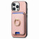 iPhone 12 Pro Retro Cross Leather Card Bag MagSafe Phone Case - Pink