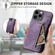 iPhone 12 Pro Retro Leather Zipper Wallet Back Phone Case - Purple