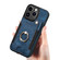 iPhone 12 Pro Retro Skin-feel Ring Multi-card Wallet Phone Case - Blue