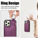 iPhone 12 Pro RFlD Anti-theft Double Buckle Ring Zipper Card Phone Case - Dark Purple