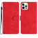 iPhone 12 Pro Seven Butterflies Embossed Leather Phone Case - Red