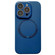 iPhone 12 Pro Small Window Acrylic Glass Lens MagSafe Silicone Phone Case - Midnight Blue