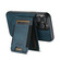 iPhone 12 Pro Suteni H17 Oil Eax Leather MagSafe Detachable Wallet Phone Case - Blue