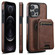 iPhone 12 Pro Suteni M2 Oil Wax MagSafe Horizontal Card Bag Phone Case - Brown