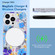 iPhone 12 Pro Transparent Double Sided Magsafe Phone Case - Sky Blue Flower