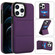 iPhone 12 Pro Tri-fold Holder Leather Phone Case with Card Slot - Dark Purple