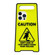 iPhone 12 Pro Warning Signs Noctilucent Silicone Phone Case - Yellow