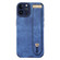 iPhone 12 Pro Wrist Strap TPU Leather Phone Case - Blue