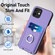 iPhone 12 R20 Crossbody Rope Ring Card Holder Phone Case - Purple