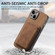 iPhone 12 Retro Leather Card Bag Magnetic Phone Case - Brown