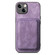 iPhone 12 Retro Leather Card Bag Magnetic Phone Case - Purple