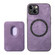 iPhone 12 Retro Leather Card Bag Magnetic Phone Case - Purple