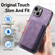 iPhone 12 Retro Leather Card Bag Magnetic Phone Case - Purple