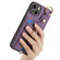 iPhone 12 Retro Skin-feel Ring Card Bag Phone Case with Hang Loop - Purple