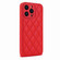 iPhone 12 Rhombic Texture Phone Case with Dual Lanyard - Red