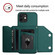 iPhone 12 Skin Feel Four Card Slots Phone Case with Wrist Strap - Green