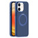 iPhone 12 Skin Feel Frosted MagSafe Magnetic Holder Phone Case - Dark Blue