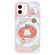 iPhone 12 Skin Feeling Jelly TPU Hybrid PC Phone Case - Apple Rabbit Yellow Word Pink