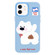 iPhone 12 Skin Feeling Jelly TPU Hybrid PC Phone Case - Pooping Puppy Blue