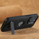 iPhone 12 Suteni G2 Magsafe Litchi Texture Leather Back Phone Case with Holder - Black