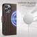 iPhone 12 Suteni J08 Multifunctional Cross Texture MagSafe Leather Phone Case - Brown