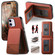 iPhone 12 Twill Fabric Leather Vertical Flip RFID Card Bag Phone Case - Brown