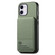 iPhone 12 Twill Fabric Leather Vertical Flip RFID Card Bag Phone Case - Green