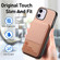 iPhone 12 Twill Fabric Leather Vertical Flip RFID Card Bag Phone Case - Pink