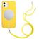 iPhone 12 Wheat MagSafe Magnetic Straw Material + TPU Phone Case with Lanyard - Yellow
