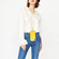 iPhone 12 Wheat MagSafe Magnetic Straw Material + TPU Phone Case with Lanyard - Yellow