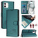 iPhone 12/12 Pro Cat Rat Embossed Pattern RFID Leather Phone Case with Lanyard - Peacock Green
