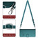 iPhone 12/12 Pro Cat Rat Embossed Pattern RFID Leather Phone Case with Lanyard - Peacock Green