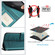 iPhone 12/12 Pro Cat Rat Embossed Pattern RFID Leather Phone Case with Lanyard - Peacock Green