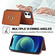iPhone 12/12 Pro RFID Anti-theft Card Ring Holder Phone Case - Brown