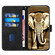 iPhone 12/12 Pro YX0060 Elephant Head Embossed Phone Leather Case with Lanyard - Black
