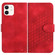 iPhone 12/12 Pro YX0060 Elephant Head Embossed Phone Leather Case with Lanyard - Red