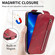 Zipper Wallet Vertical Flip Leather Phone Case iPhone 12 / 12 Pro - Red