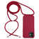 iPhone 12 mini Candy Colors TPU Protective Case with Lanyard - Red