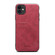 iPhone 12 mini Card Slots Full Coverage PU+TPU Phone Case - Red