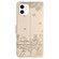 iPhone 12 mini Cat Embossing Pattern Leather Phone Case with Lanyard - Beige