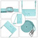 iPhone 12 mini Cat Rat Embossed Pattern RFID Leather Phone Case with Lanyard - Mint Green