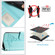 iPhone 12 mini Cat Rat Embossed Pattern RFID Leather Phone Case with Lanyard - Mint Green